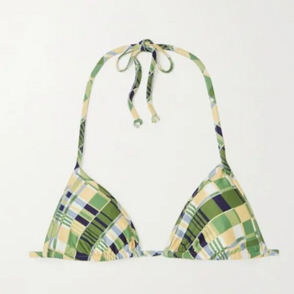 Faithfull The Brand Womens Jaqueline Printed Lined Swim Top Green Multi Print - Picture 4 of 5